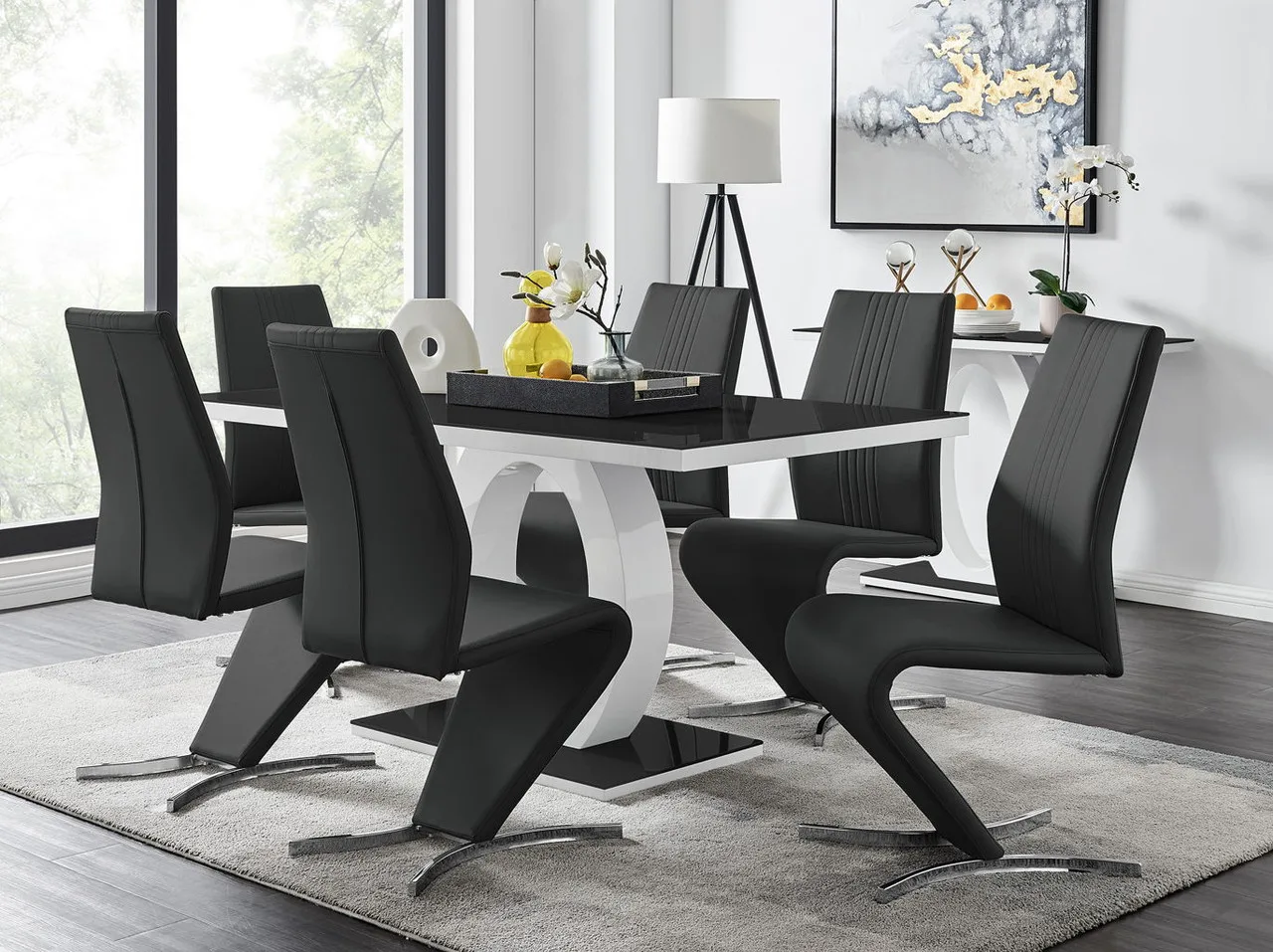 Ocean-Dining-Table-White-Black