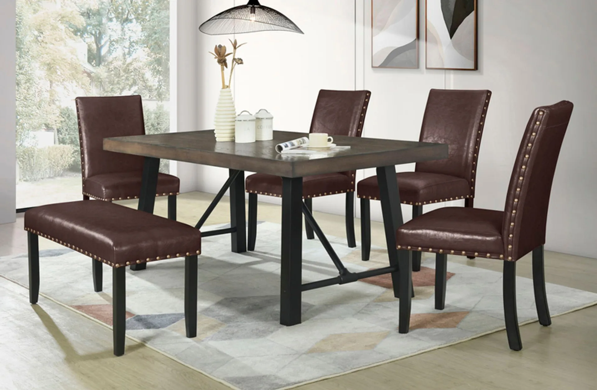 Rustica-Dining-Table-Set-Brown