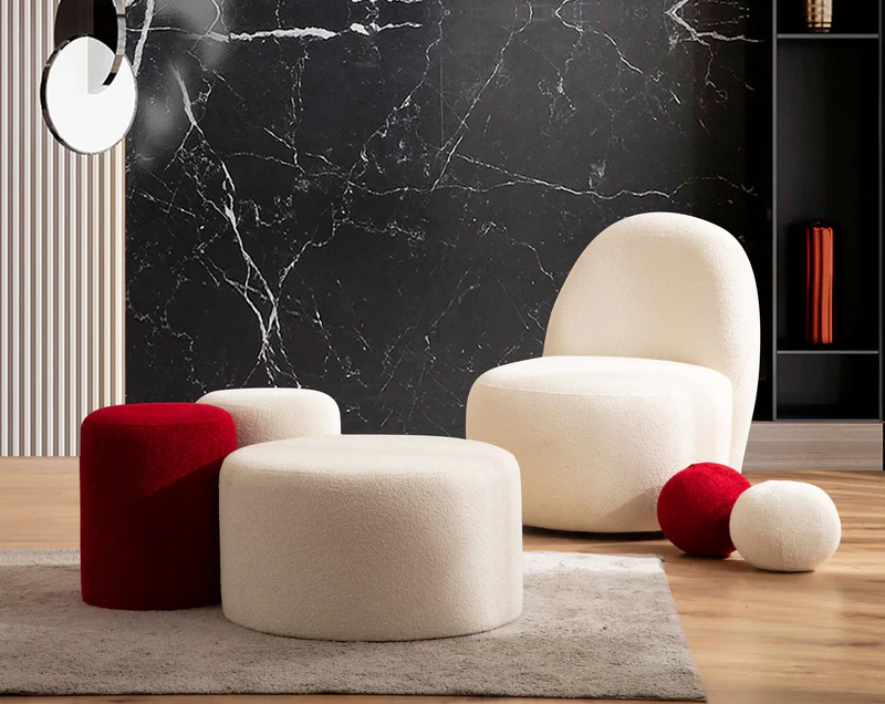 Cloe Ivory Boucle Accent Chair - Image 2