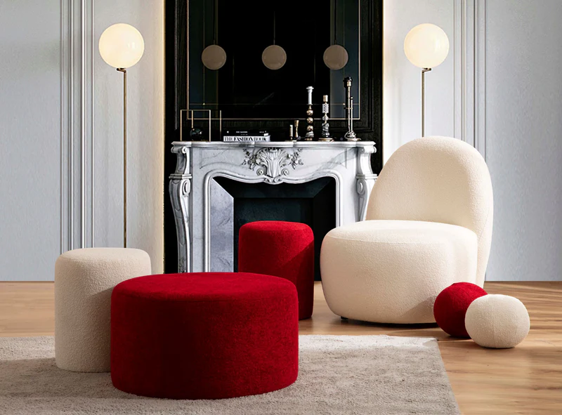 Cloe Ivory Boucle Accent Chair - Image 6