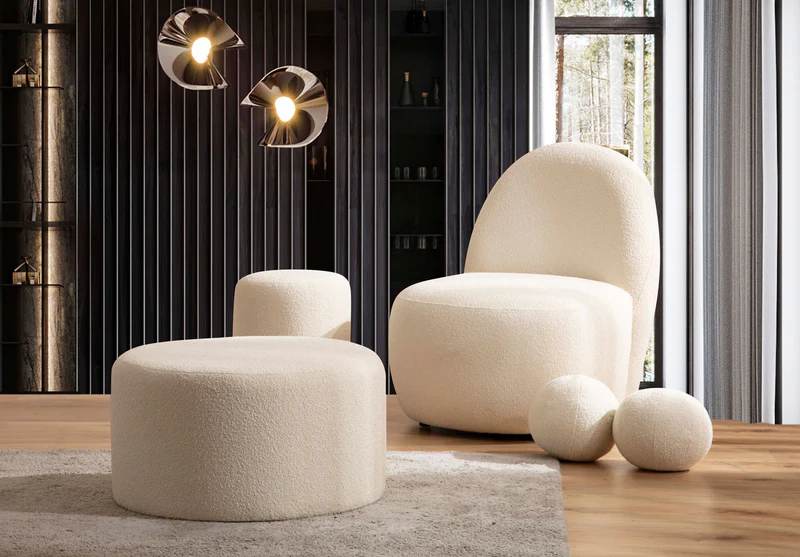 Cloe Ivory Boucle Accent Chair - Image 7