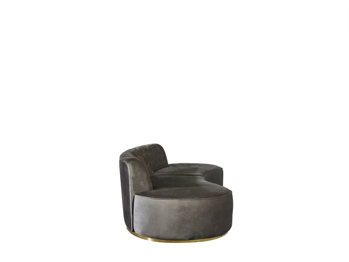 Ella Gray Velvet Curved 130 Sectional5