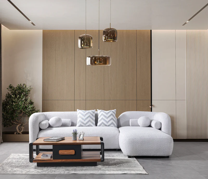 Liva Gray Boucle RAF 110 Sectional