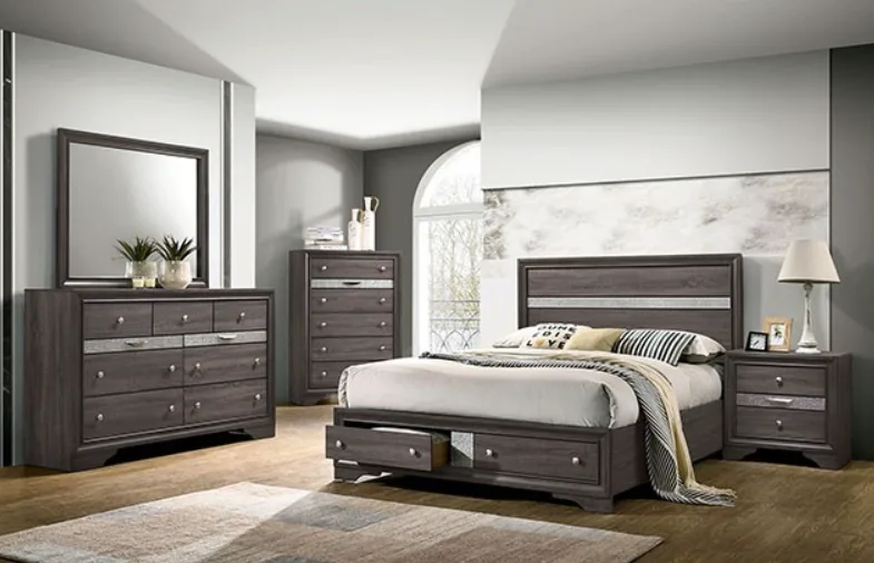 Chrissy Gray Bedroom Set Foa