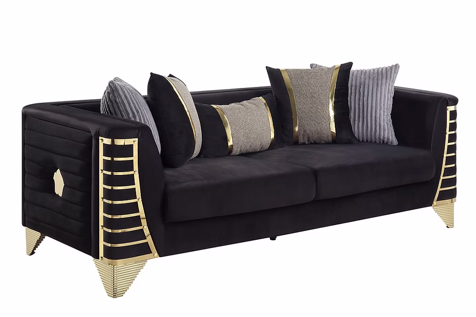 Donovan Sofa and Loveseat Black - Image 2