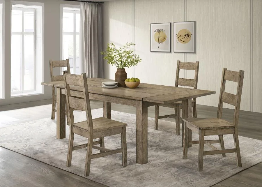 Cardova-5-piece-Extension-Table-Dining-Set-Vineyard-Oak