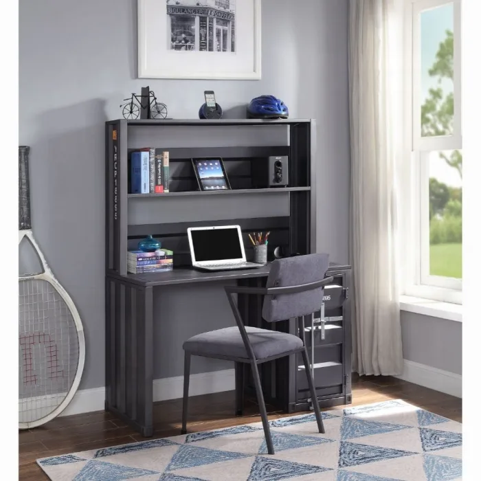 Cargo-Writing-Desk-W-Hutch-Gunmetal-Finish