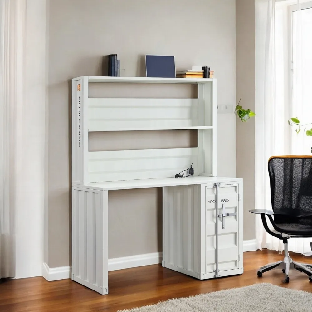 Cargo-Writing-Desk-W-Hutch-White-Finish