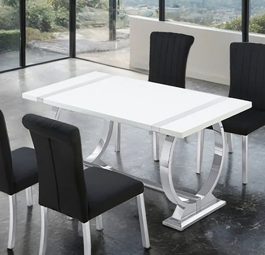 Holstebro-60-Silver-White-And-Black-Dining-Set