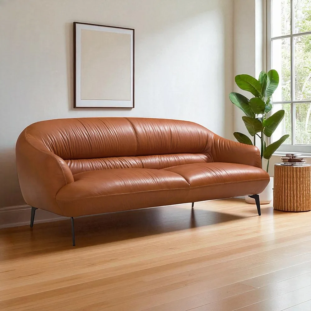 Leonia Cognac Leather Sofa