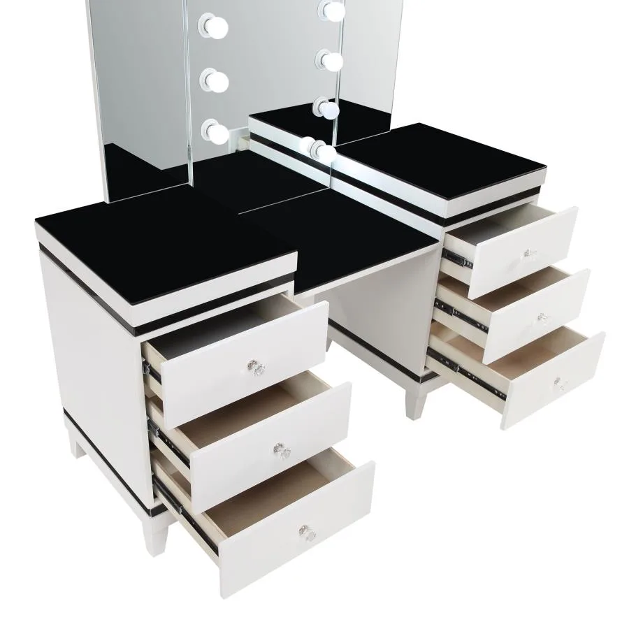 Talei-6-drawer-Vanity-Set-with-Lighting-Black-and-White-13