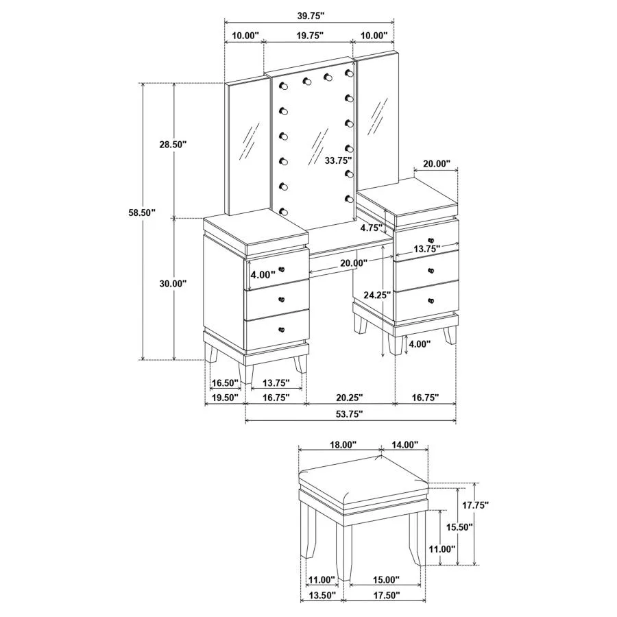 Talei-6-drawer-Vanity-Set-with-Lighting-Black-and-White-15