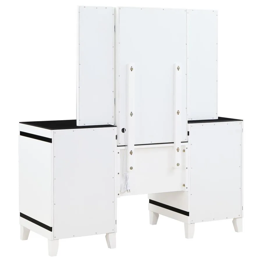 Talei-6-drawer-Vanity-Set-with-Lighting-Black-and-White-7