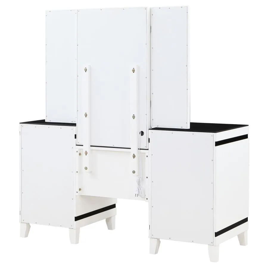 Talei-6-drawer-Vanity-Set-with-Lighting-Black-and-White-9