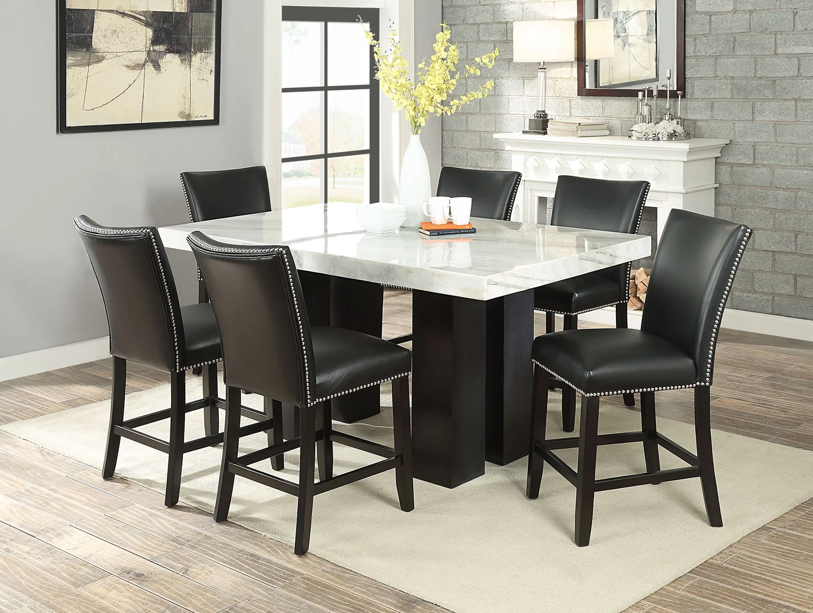 Camila-7-Piece-Rectangular-White-Marble-Top-Counter-Dining-Set