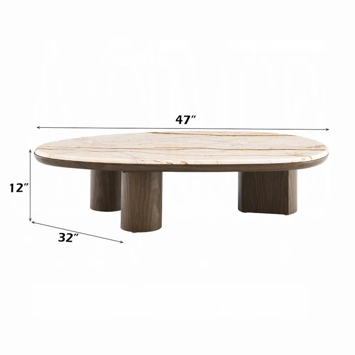 Haidar 3 Pc Coffee Table Set w/ Natural Marble - Image 6