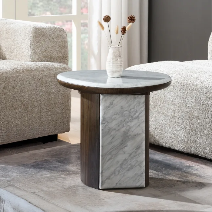 Haidar 3 Pc Coffee Table Set w/ Natural Marble - Image 8