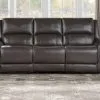 Alexandria Power Leather Reclining Sofa Chocolate - Image 2