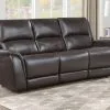 Alexandria Power Leather Reclining Sofa Chocolate - Image 3