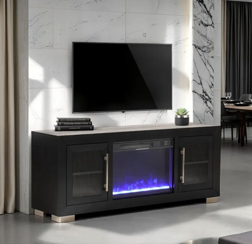 Ashbourne 60" TV Stand With Fire Place