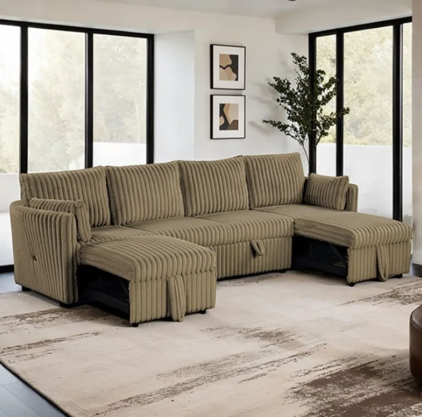 Denholme Brown U-Sectional W/ Pull Out
