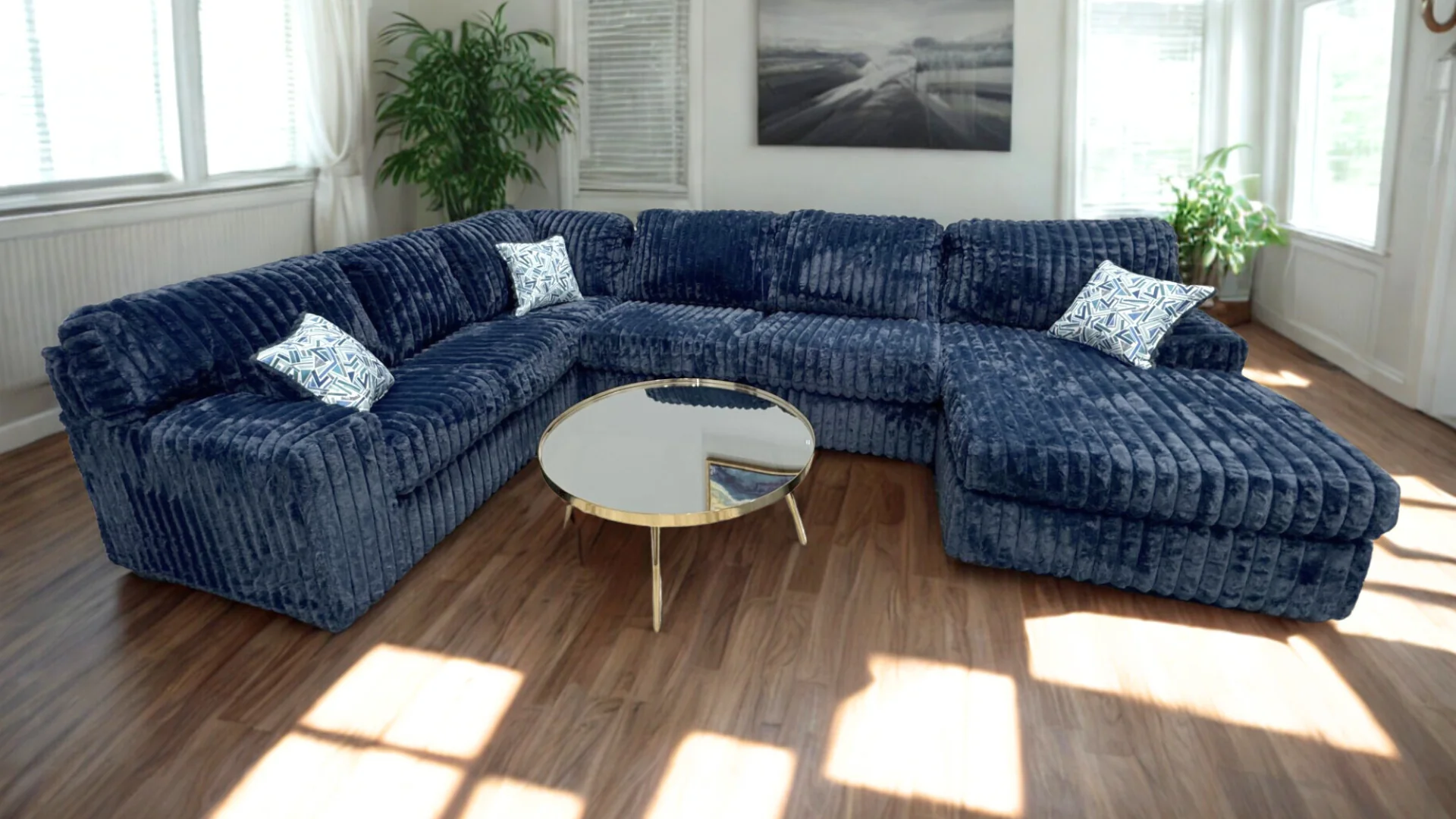 S319-6 Austin Blue Sectional 1