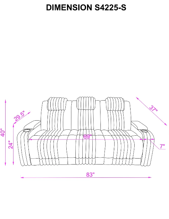 Lita Reclining Living Room Set Black - Image 11