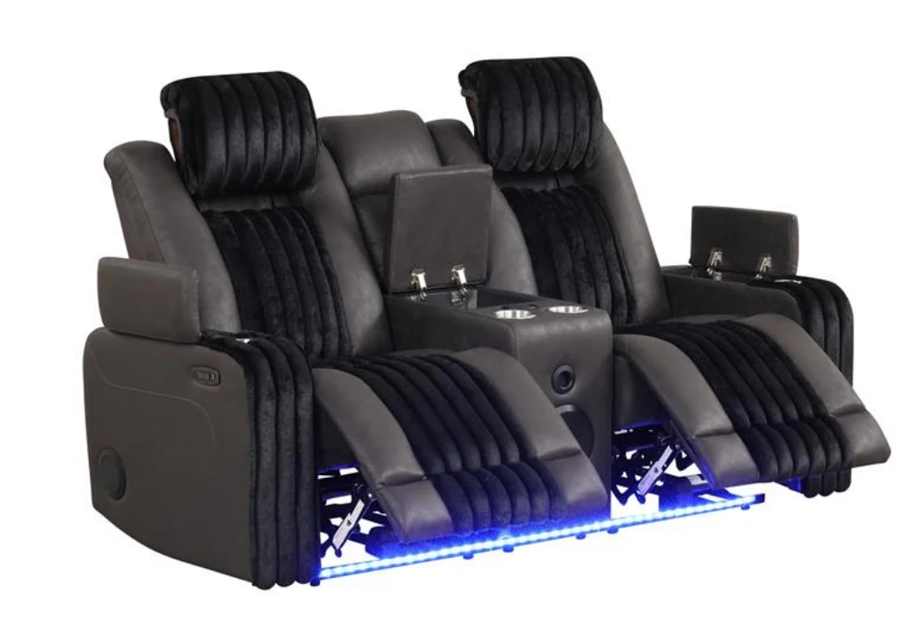 Lita Reclining Living Room Set Black - Image 3