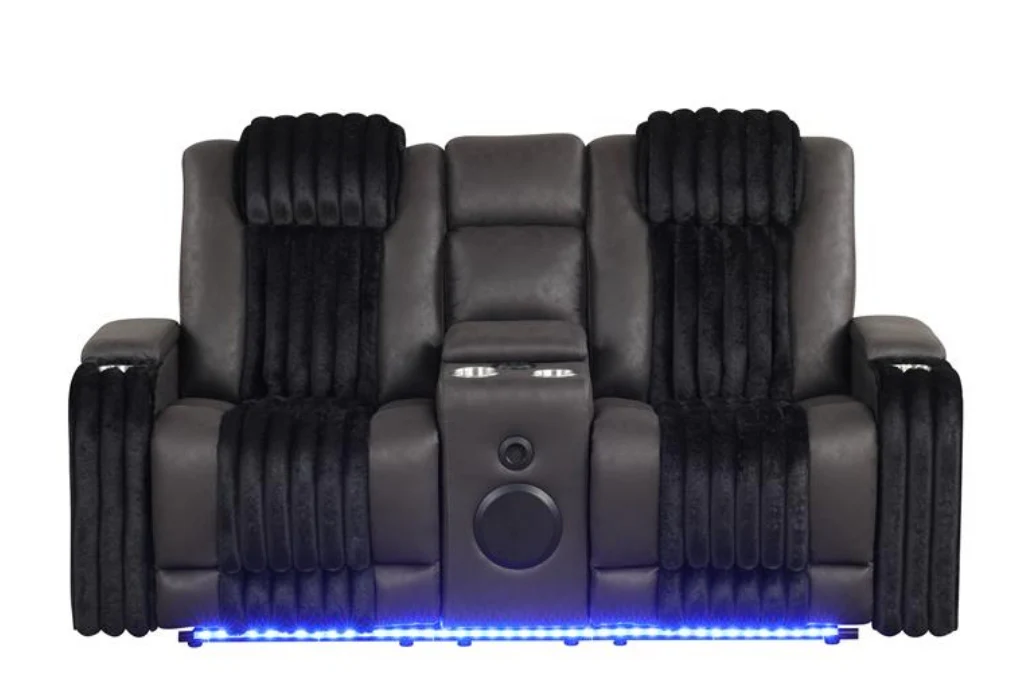 Lita Reclining Living Room Set Black - Image 4