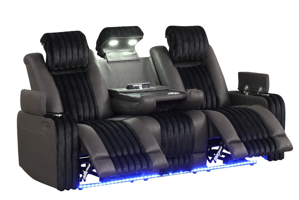 Lita Reclining Living Room Set Black - Image 6