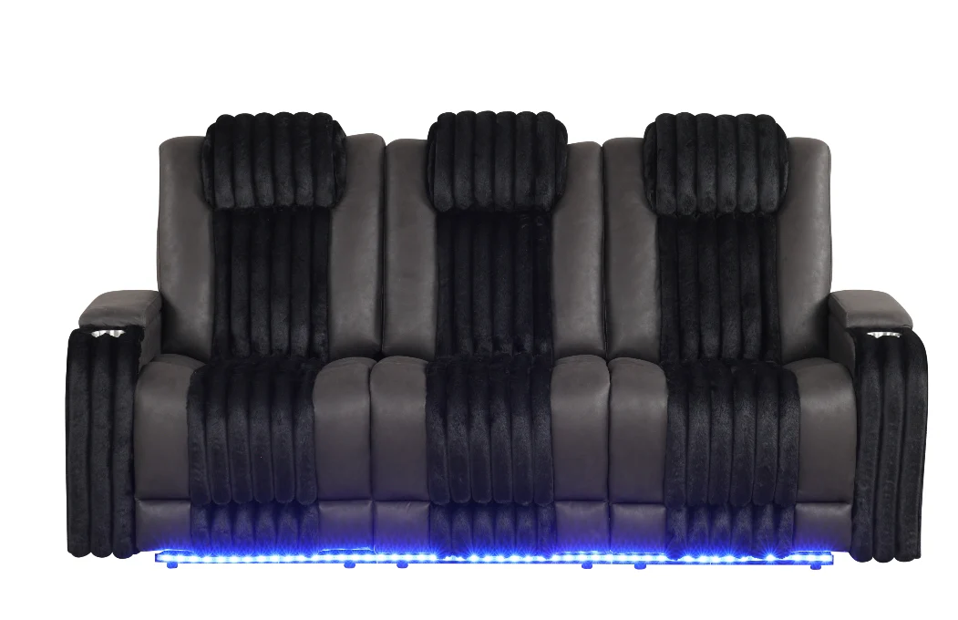 Lita Reclining Living Room Set Black - Image 5