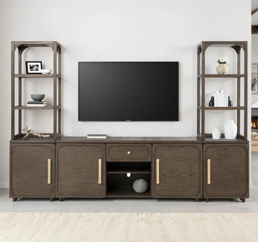 Vellara Dark Walnut Entertainment Center