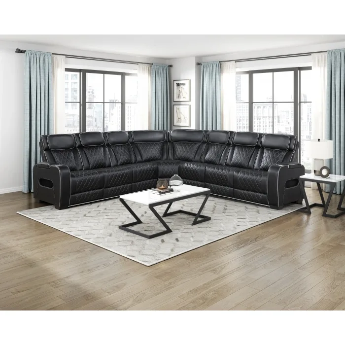 Fairway Black Sectional Sofa