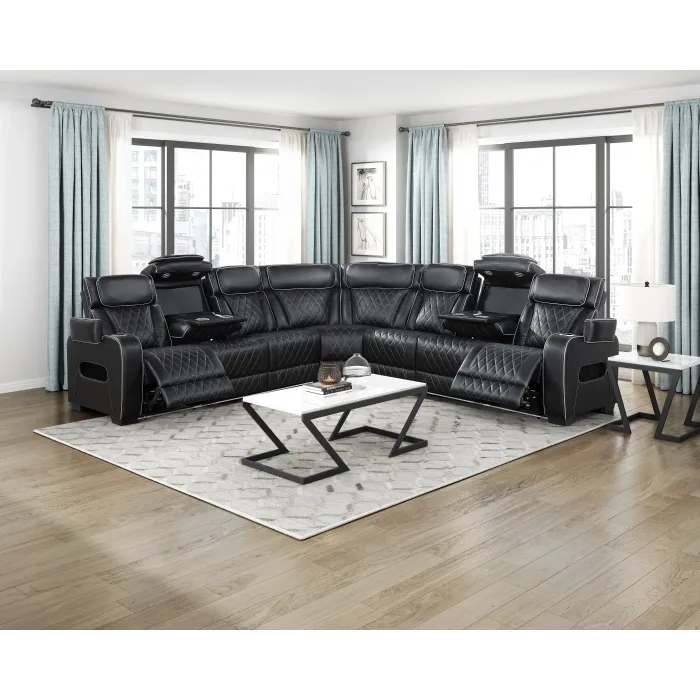 Fairway Black Sectional Sofa - Image 3