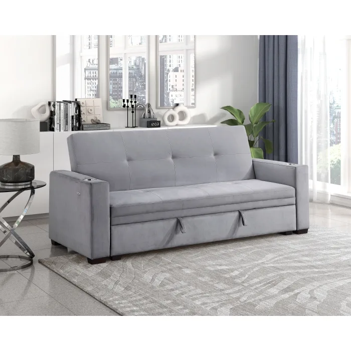 Grady Gray Sofa Bed With Hidden Storage