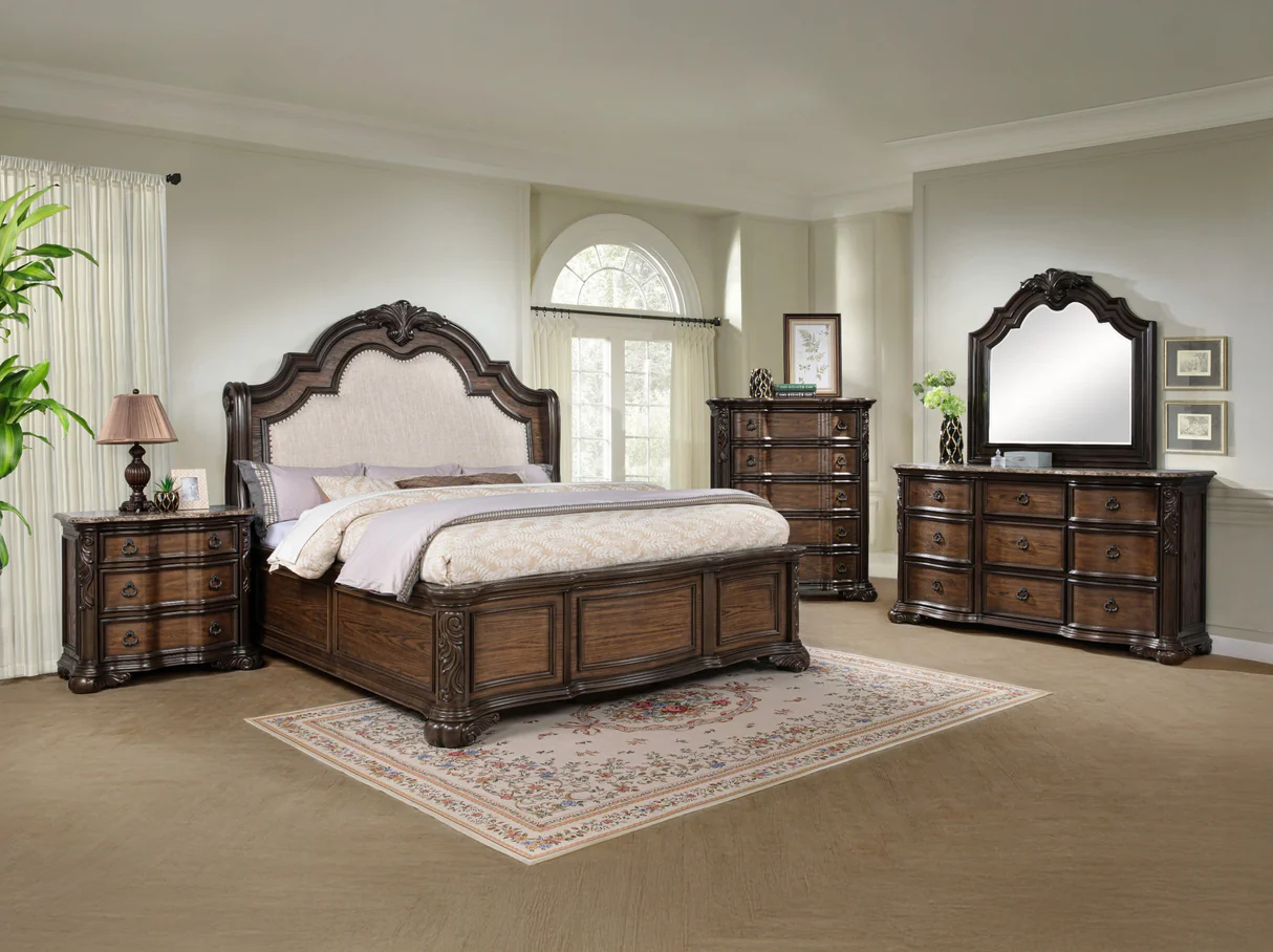 Ludwig Brown Upholstered Master Bedroom Set