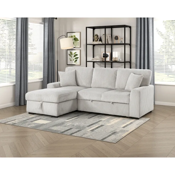 Marsh Gray Sectional Left Chaise With Bed