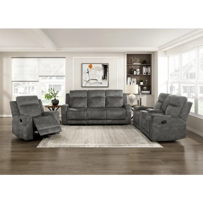 Muncie Brownish Gray Reclining Sofa And Loveseat