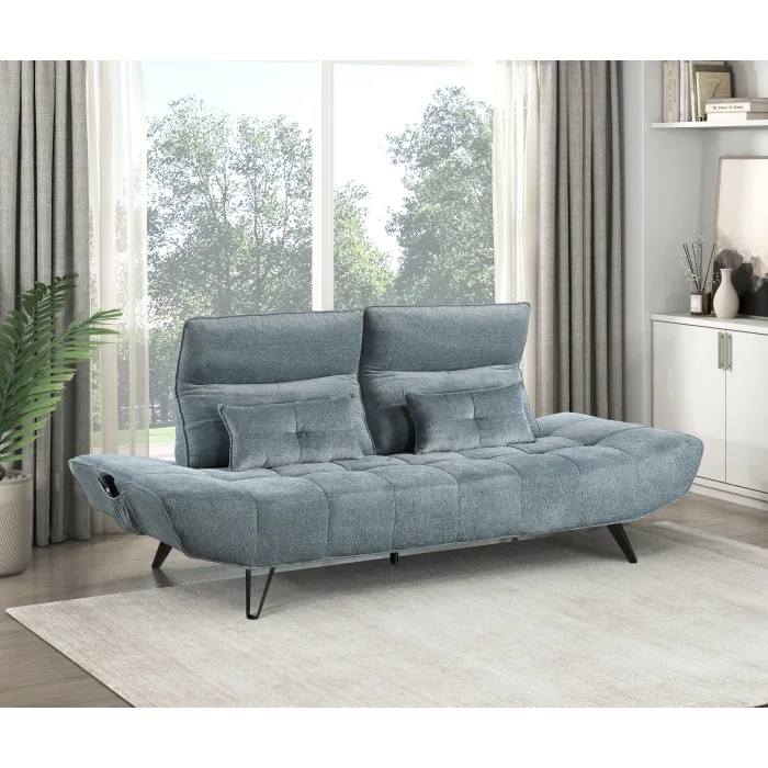 Quonsett Blue Sofa with Power Adjustable Seat
