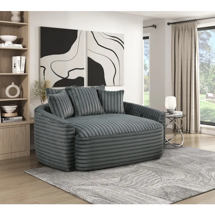 Tomball Dark Gray Oversized Chaise Lounge