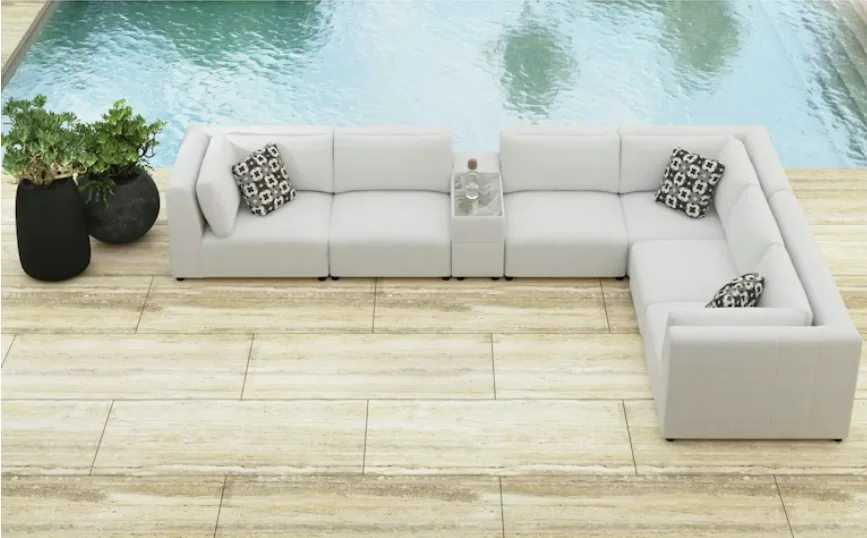 Zandara Beige Outdoor Sectional Sofa