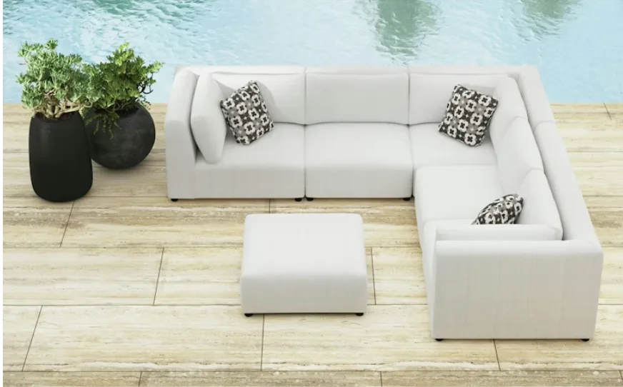 Zandara Beige Outdoor L Sectional Sofa