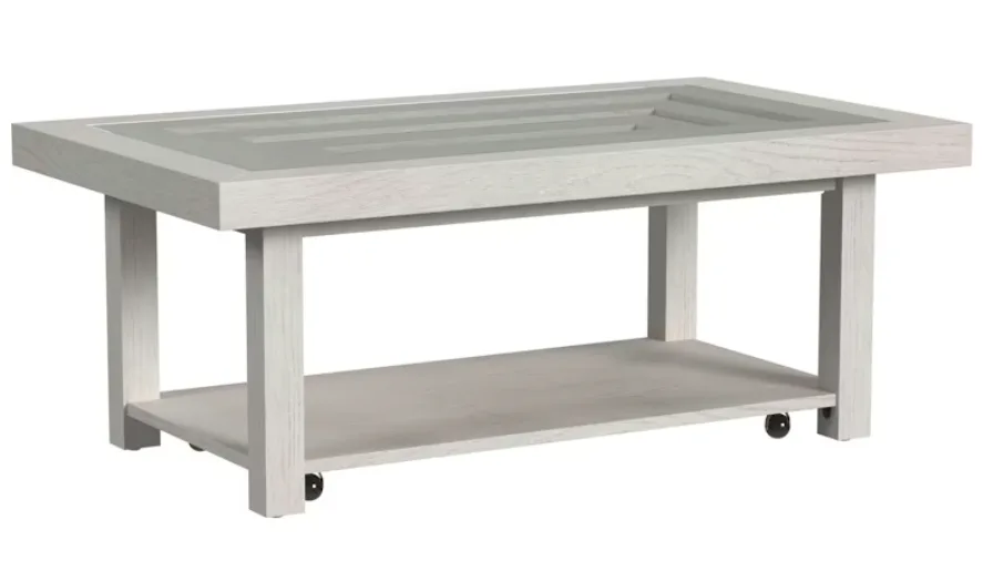 Avalanche Antique White Occasional Living Room 3 Table Set - Image 2