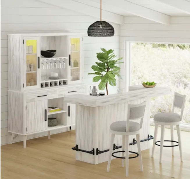 Rogen Rustic White Dining Room Bar Set - Image 3