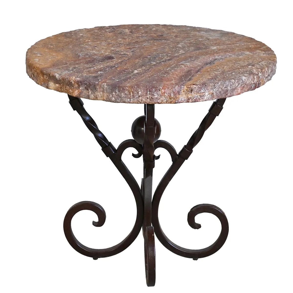 Iron Base Stone Top Side Table - Image 3