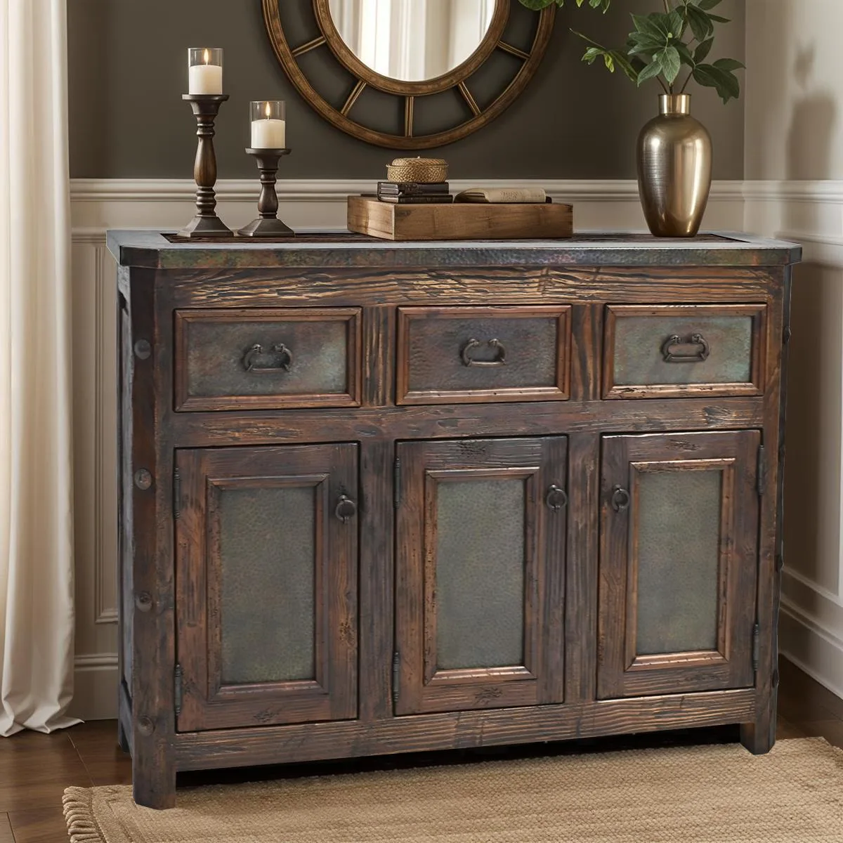 Copper Verdigris Entry Console