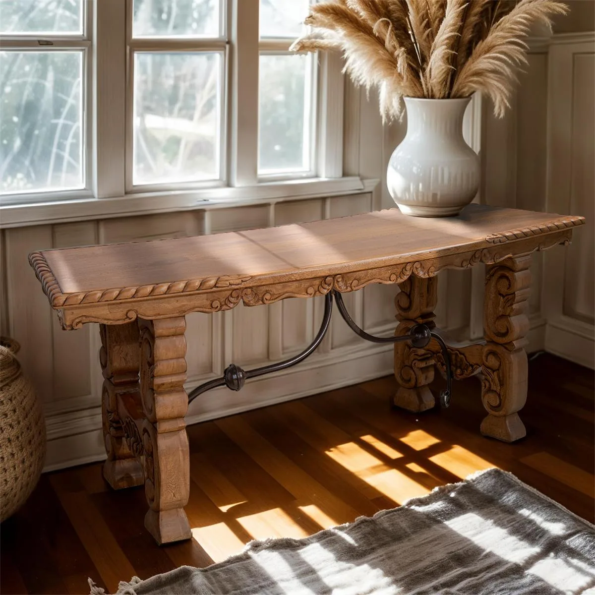 Rosewood Carved Curved Desk