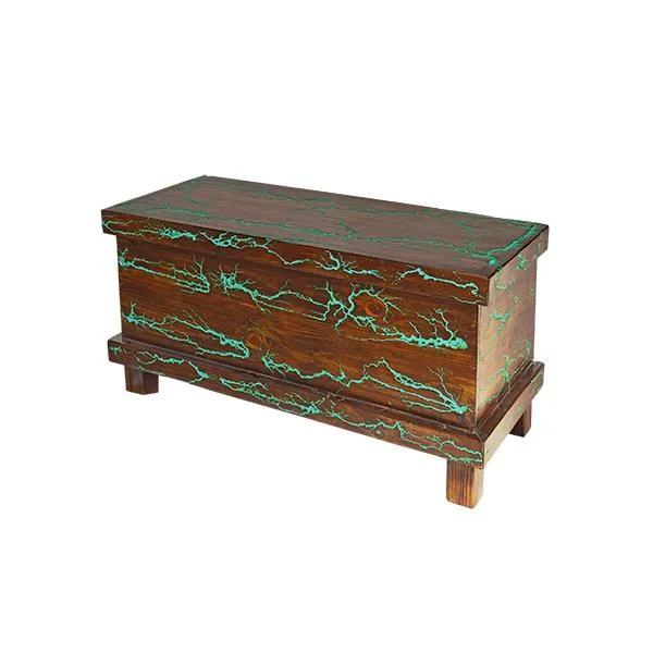 Turquoise "Lightning" Blanket Chest