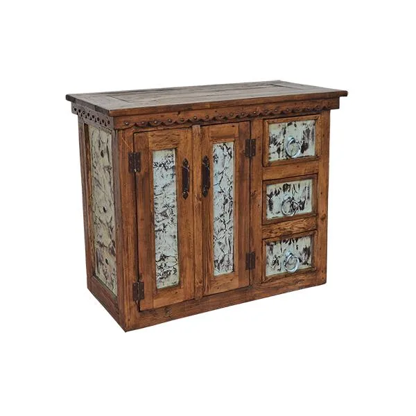 Buffet With Turquoise Tin Panels