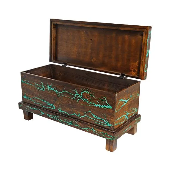 Turquoise "Lightning" Blanket Chest - Image 2